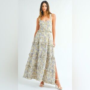 Cream floral maxi dress